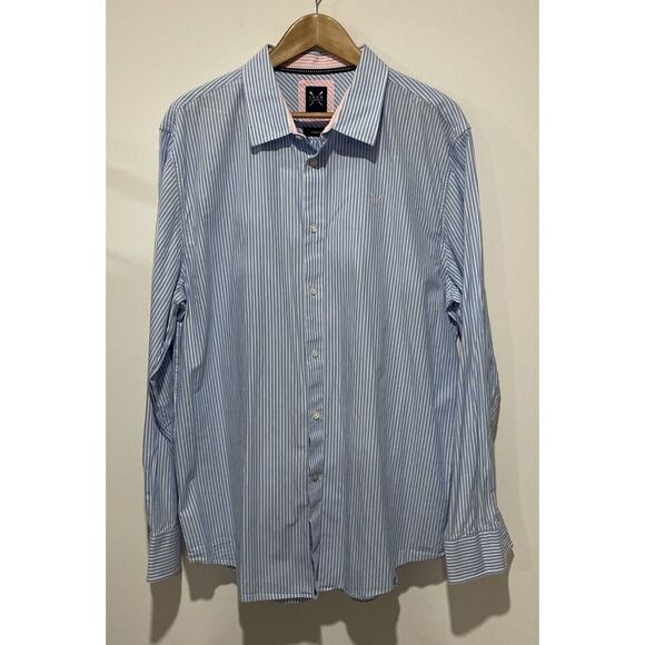 Crew Clothing Co Men's Button Up Striped Long Sleeve Shirt Classic Fit Size XXL - Picture 1 of 8